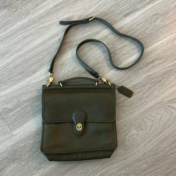Vintage Coach Station Bag Olive